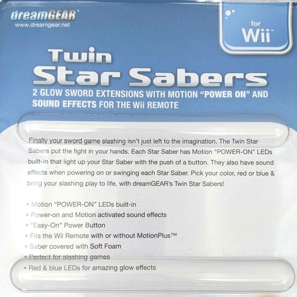 Twin Star Sabers Remote Sword Extensions (Wii) - NEW - Sealed (dreamGear, 2005) - Picture 3 of 3